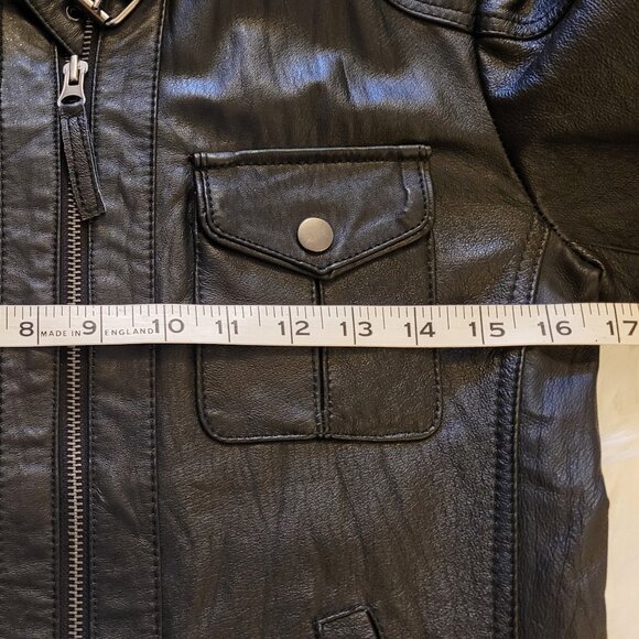 URBAN BEHAVIOR  Black Leather Moto Jacket- New Condition! - Picture 8 of 9